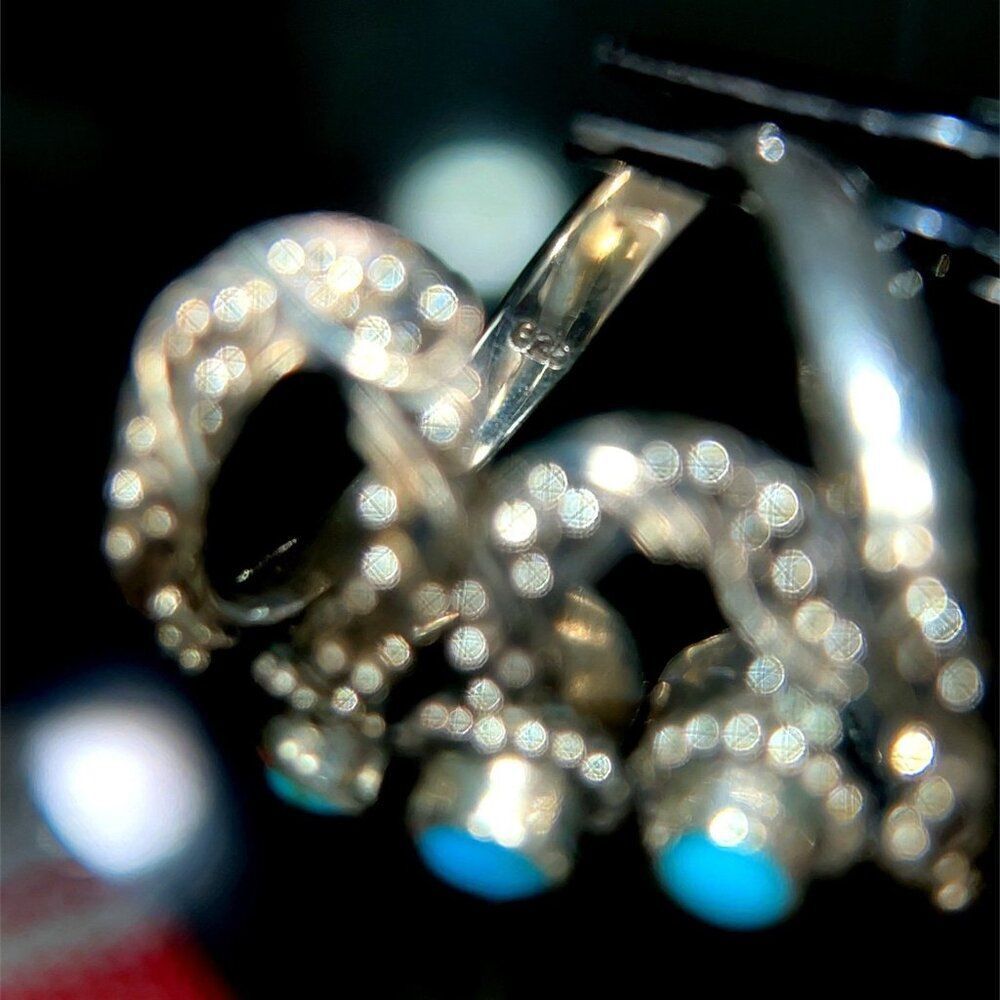 Silver 925 3-Turquoise Wrap Cool Ring - Picture 11 of 13